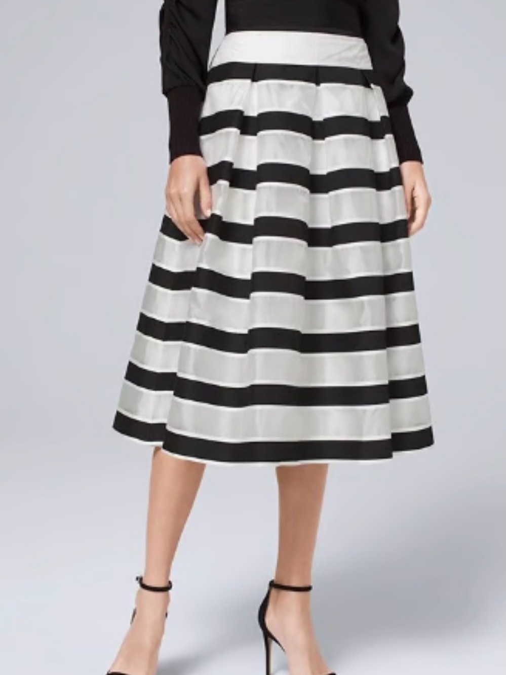 White House black market striped full skirt 4